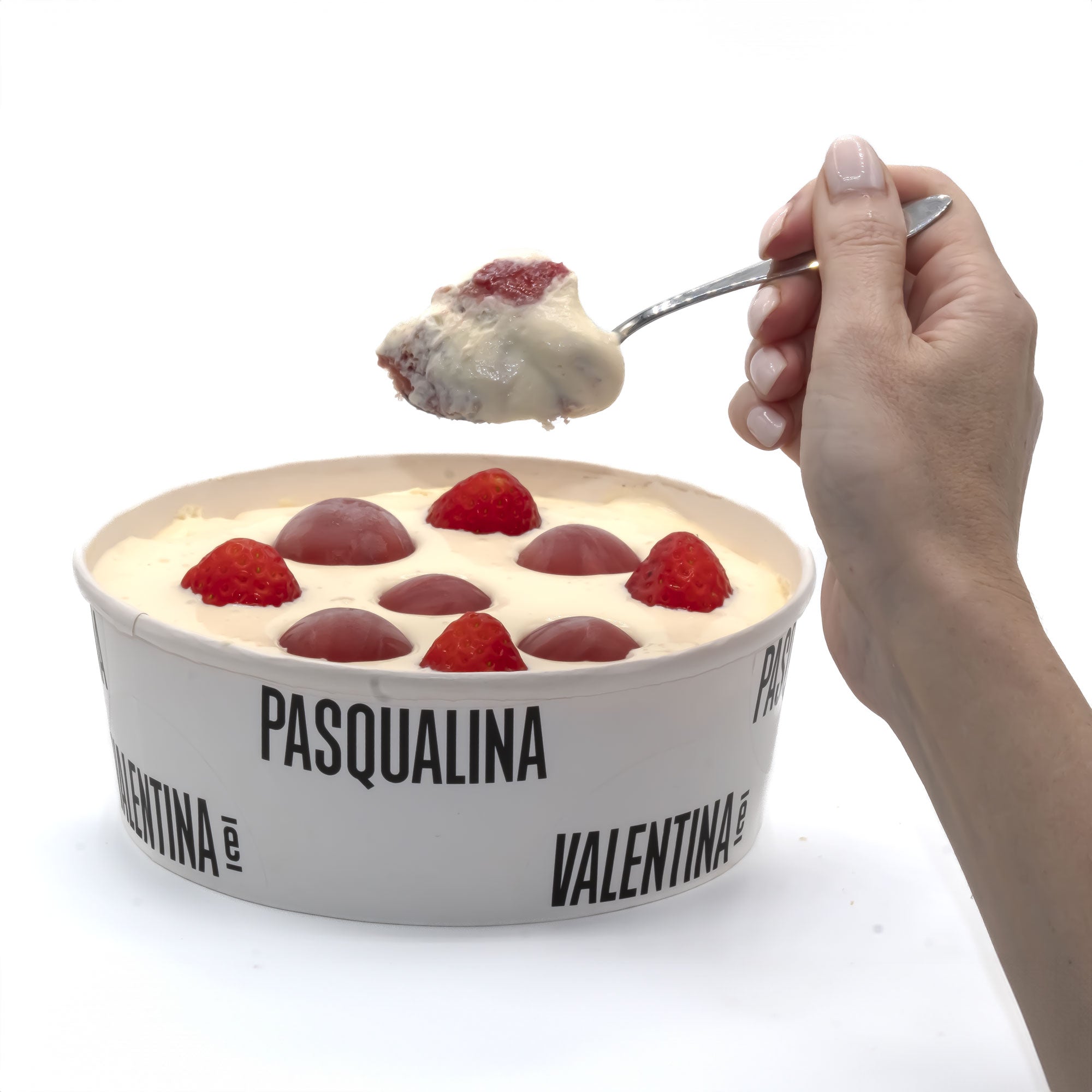 Tarrina grande tiramisú fresa en Barcelona - Valentina e Pasqualina