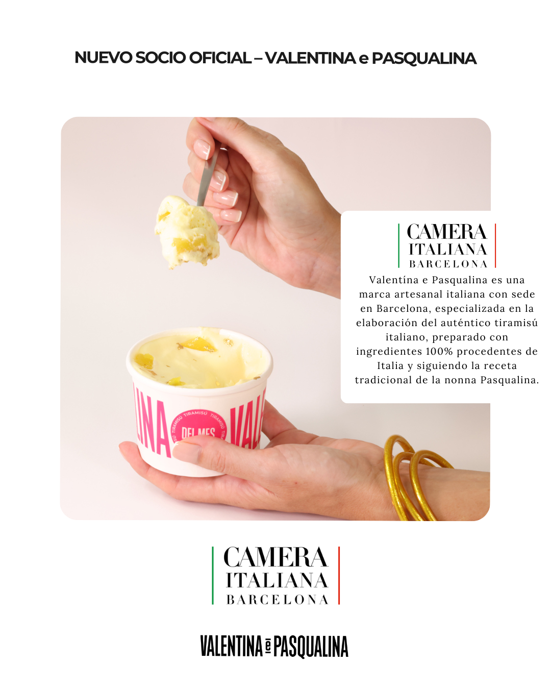 "Nuevo socio oficial" CAMERA ITALIANA BARCELONA